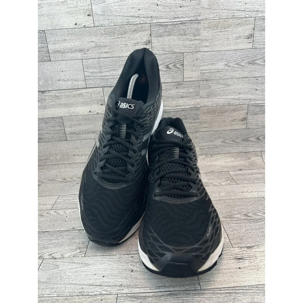 Asics Gel Nimbus 18 Running Shoes Black Silver T600N‎ Athletic Sneakers Men 11.5